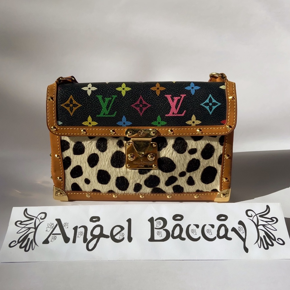 Louis Vuitton Takashi Murakami Noir Multicolor Dalmatian Sac Rabat Pochette